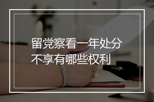 留党察看一年处分不享有哪些权利