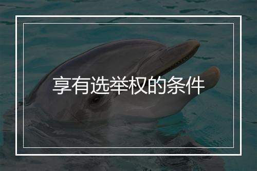 享有选举权的条件