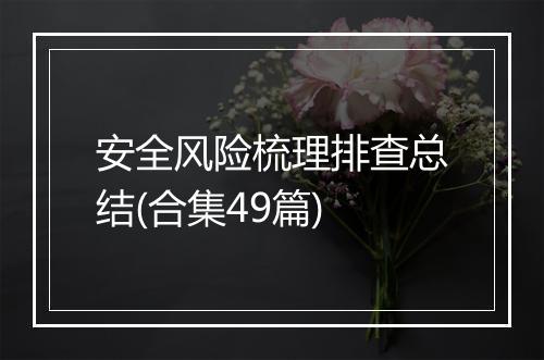 安全风险梳理排查总结(合集49篇)