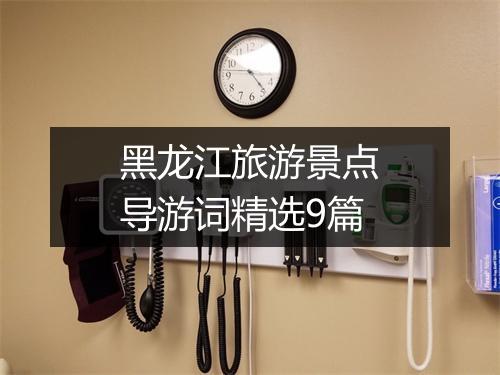 黑龙江旅游景点导游词精选9篇
