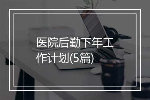 医院后勤下年工作计划(5篇)