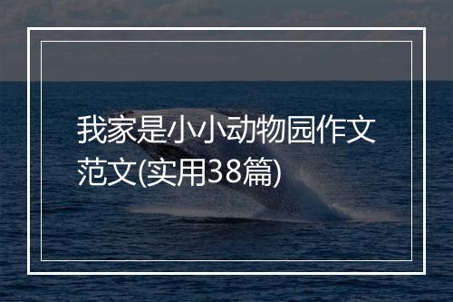 我家是小小动物园作文范文(实用38篇)