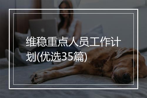 维稳重点人员工作计划(优选35篇)