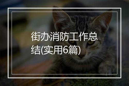 街办消防工作总结(实用6篇)
