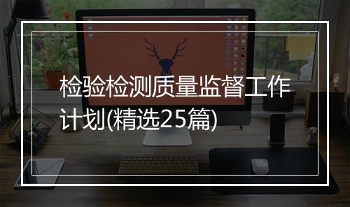 检验检测质量监督工作计划(精选25篇)