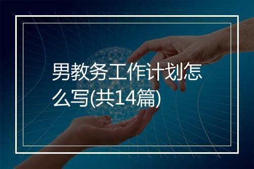 男教务工作计划怎么写(共14篇)