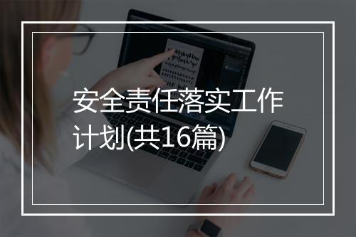 安全责任落实工作计划(共16篇)
