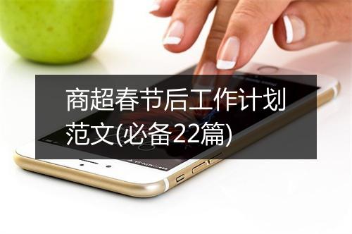 商超春节后工作计划范文(必备22篇)