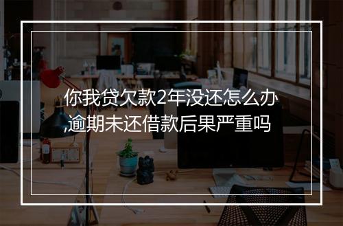 你我贷欠款2年没还怎么办,逾期未还借款后果严重吗