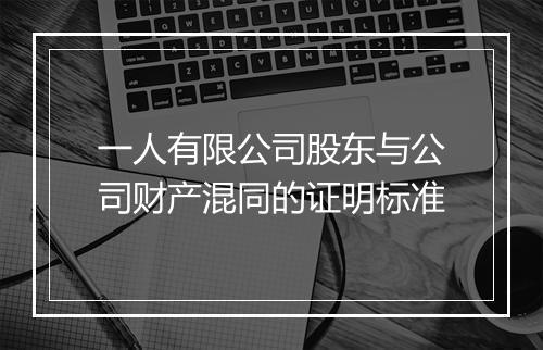 一人有限公司股东与公司财产混同的证明标准
