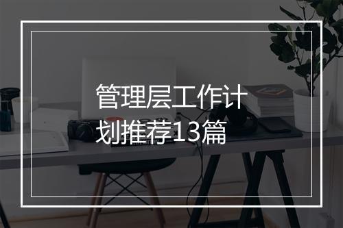 管理层工作计划推荐13篇