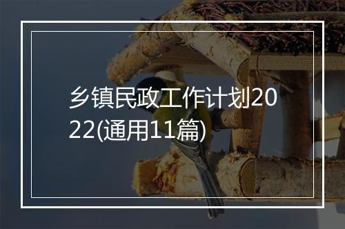 乡镇民政工作计划2022(通用11篇)