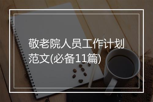 敬老院人员工作计划范文(必备11篇)