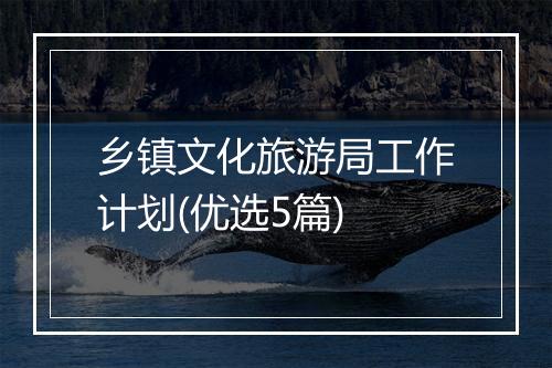 乡镇文化旅游局工作计划(优选5篇)