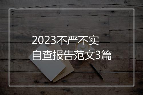 2023不严不实自查报告范文3篇