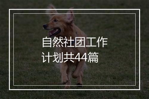 自然社团工作计划共44篇
