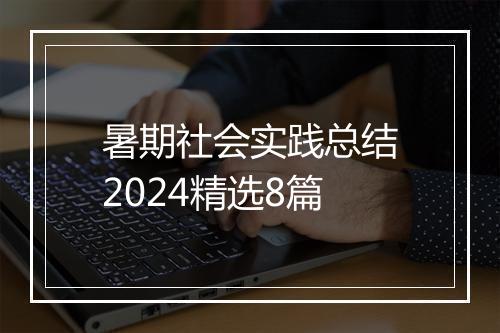 暑期社会实践总结2024精选8篇