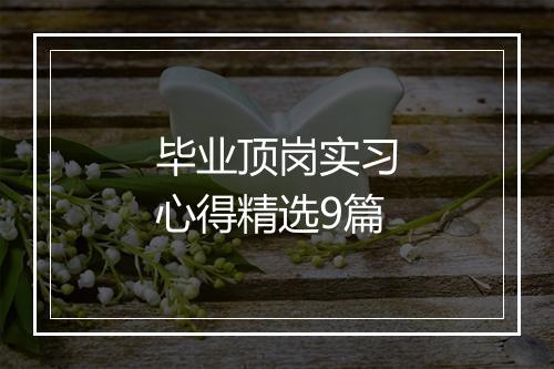 毕业顶岗实习心得精选9篇