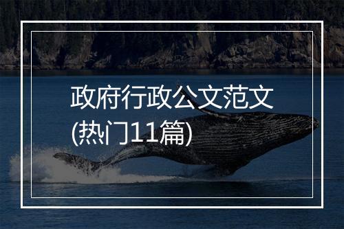 政府行政公文范文(热门11篇)