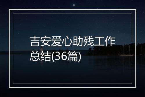 吉安爱心助残工作总结(36篇)