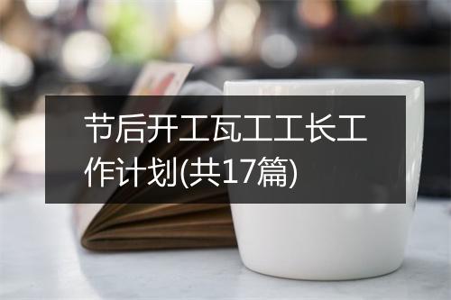 节后开工瓦工工长工作计划(共17篇)