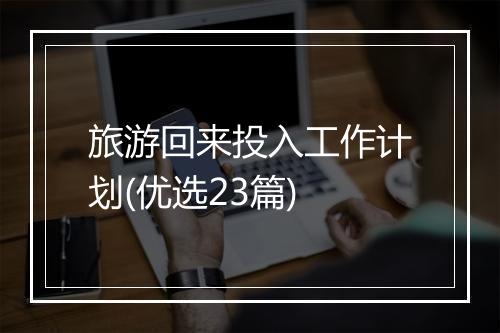 旅游回来投入工作计划(优选23篇)