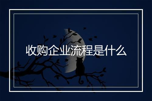 收购企业流程是什么
