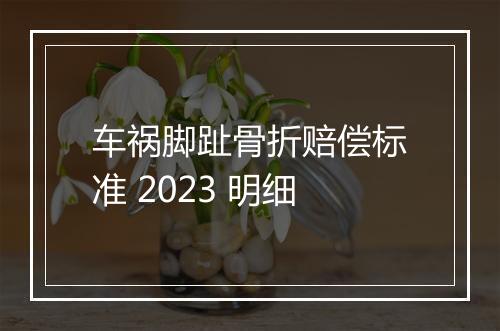 车祸脚趾骨折赔偿标准 2023 明细