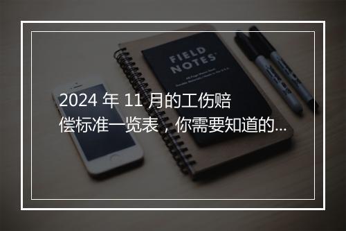 2024 年 11 月的工伤赔偿标准一览表，你需要知道的一切！