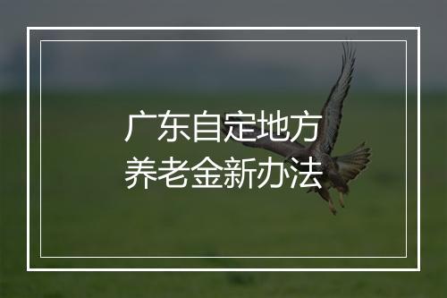 广东自定地方养老金新办法