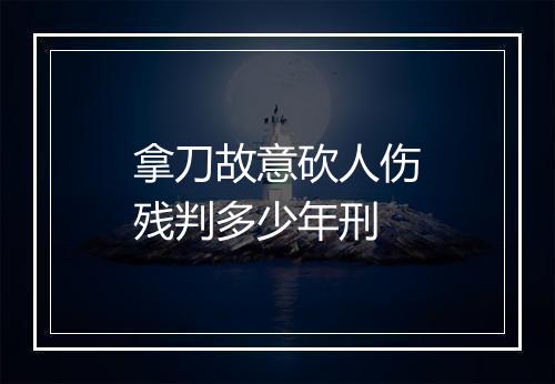 拿刀故意砍人伤残判多少年刑