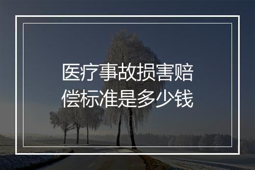 医疗事故损害赔偿标准是多少钱