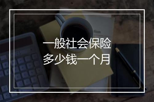 一般社会保险多少钱一个月