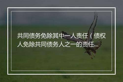 共同债务免除其中一人责任（债权人免除共同债务人之一的责任的）