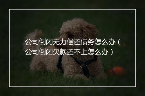 公司倒闭无力偿还债务怎么办（公司倒闭欠款还不上怎么办）