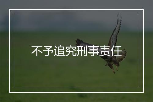 不予追究刑事责任