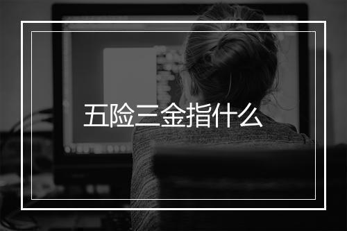 五险三金指什么
