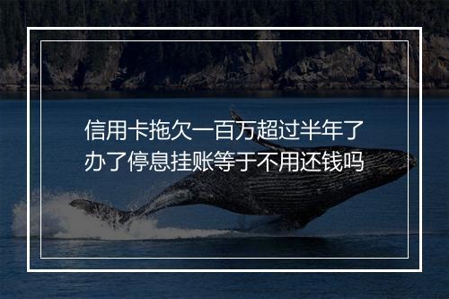 信用卡拖欠一百万超过半年了办了停息挂账等于不用还钱吗