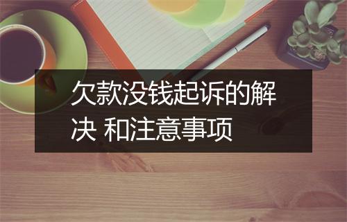 欠款没钱起诉的解决 和注意事项