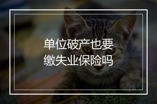 单位破产也要缴失业保险吗