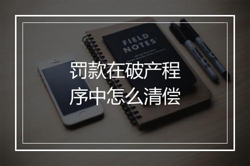 罚款在破产程序中怎么清偿