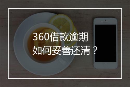 360借款逾期如何妥善还清？