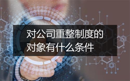 对公司重整制度的对象有什么条件