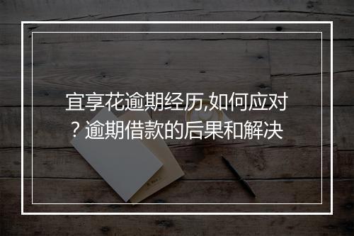 宜享花逾期经历,如何应对？逾期借款的后果和解决