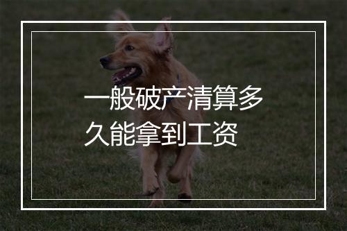 一般破产清算多久能拿到工资