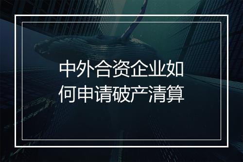 中外合资企业如何申请破产清算
