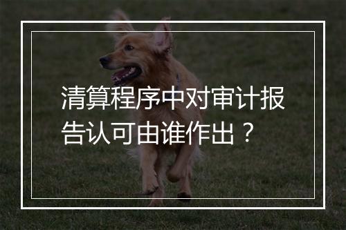 清算程序中对审计报告认可由谁作出？