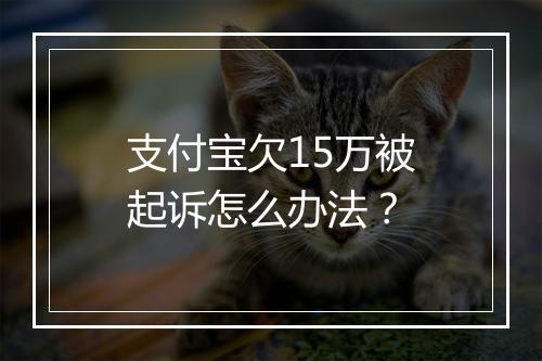 支付宝欠15万被起诉怎么办法？
