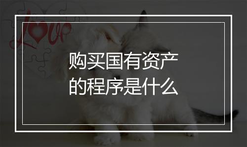 购买国有资产的程序是什么