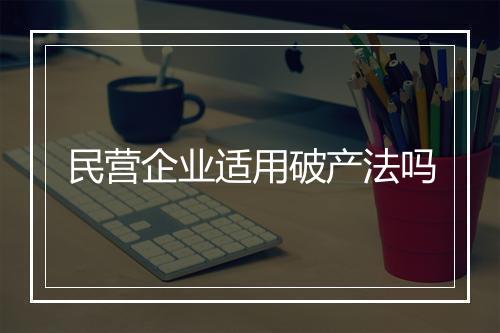 民营企业适用破产法吗